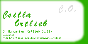 csilla ortlieb business card